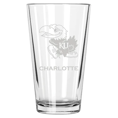 Kansas Jayhawks 16oz. Personalized Etched Pint Glass