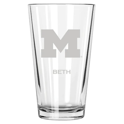 Michigan Wolverines 16oz. Personalized Etched Pint Glass