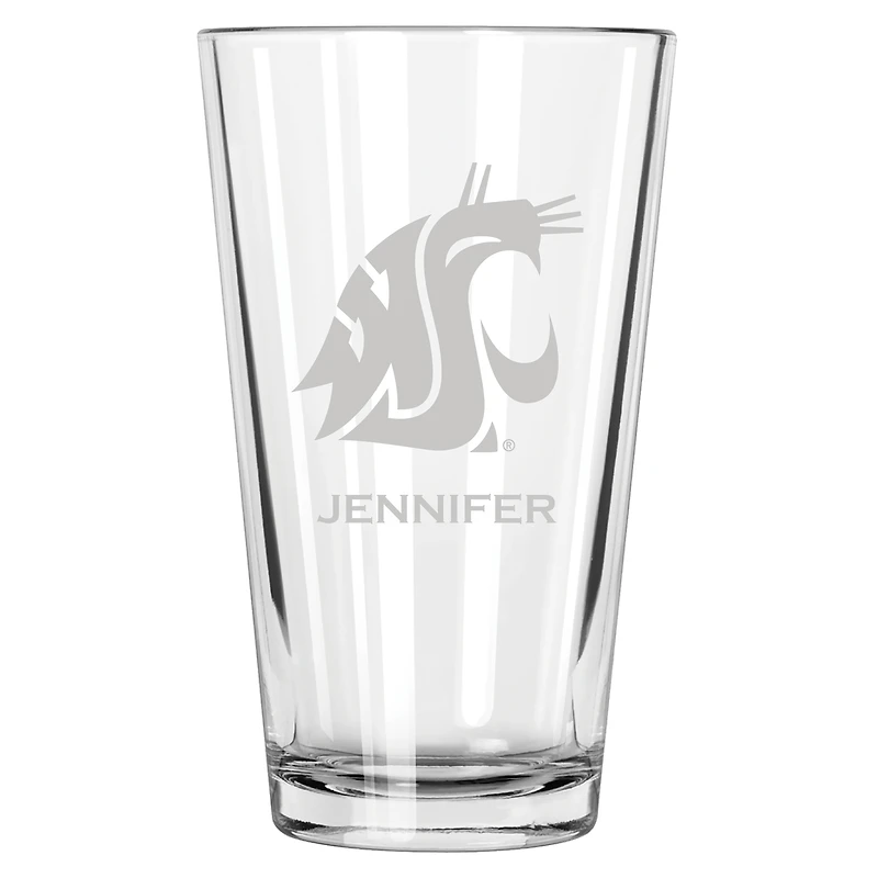 Washington State Cougars 16oz. Personalized Etched Pint Glass