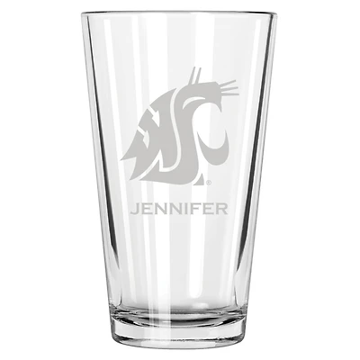 Washington State Cougars 16oz. Personalized Etched Pint Glass