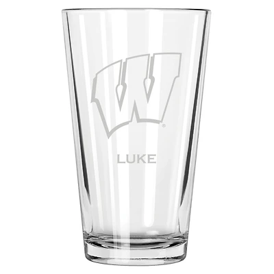 Wisconsin Badgers 16oz. Personalized Etched Pint Glass