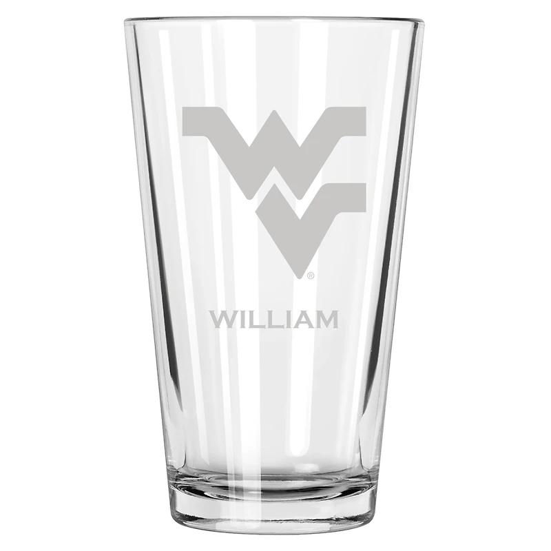 West Virginia Mountaineers 16oz. Personalized Etched Pint Glass