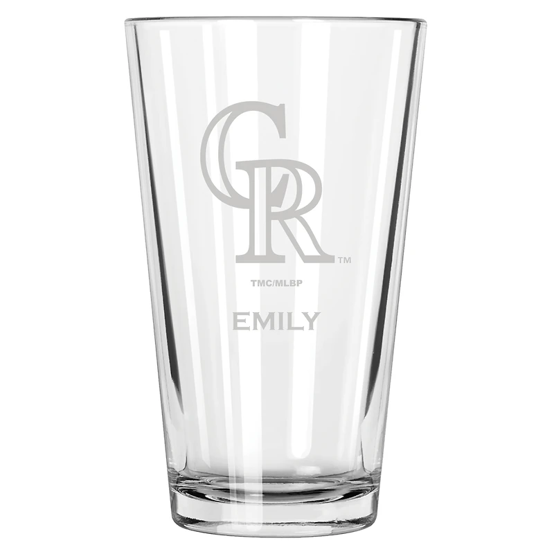 Colorado Rockies 16oz. Personalized Etched Pint Glass