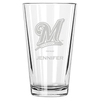 Milwaukee Brewers 16oz. Personalized Etched Pint Glass