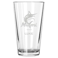 Miami Marlins 16oz. Personalized Etched Pint Glass
