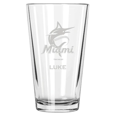 Miami Marlins 16oz. Personalized Etched Pint Glass