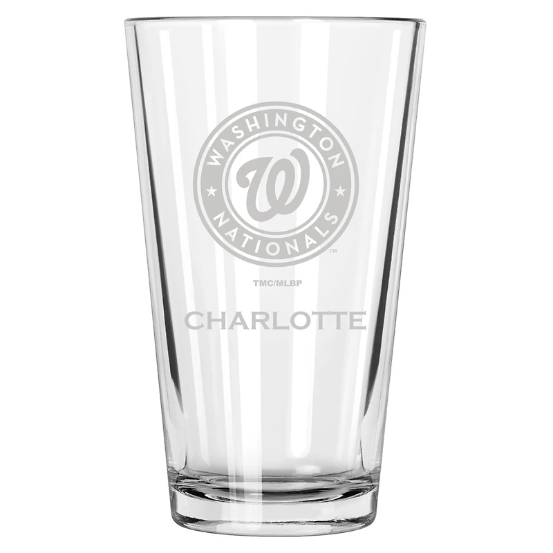 Washington Nationals 16oz. Personalized Etched Pint Glass