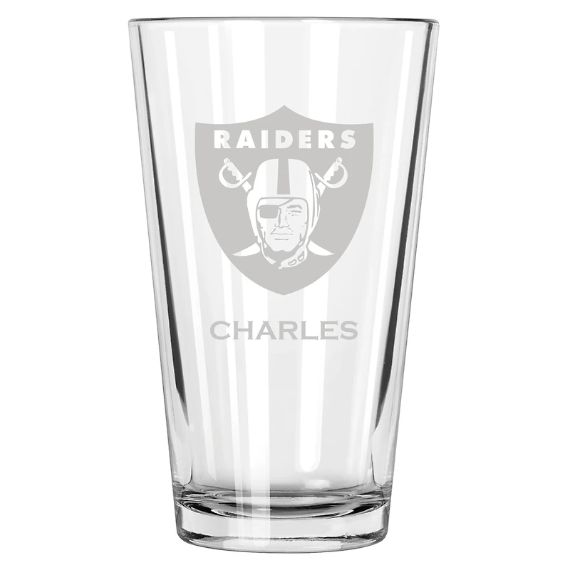 Las Vegas Raiders 16oz. Personalized Etched Pint Glass