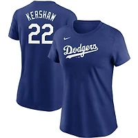 Women's Nike Clayton Kershaw Royal Los Angeles Dodgers Name & Number T-Shirt