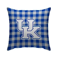 Blue Kentucky Wildcats 18'' x 18'' Buffalo Check Sherpa Decorative Pillow