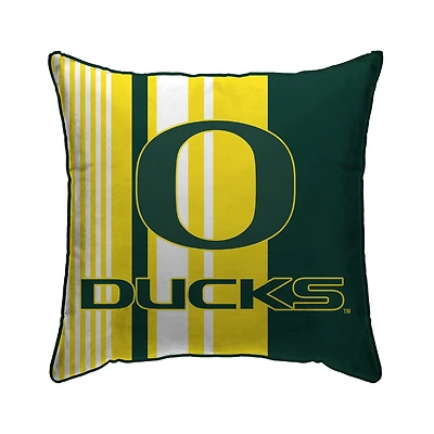 Green Oregon Ducks 18'' x 18'' Large Stripe Decorative Throw Pillow