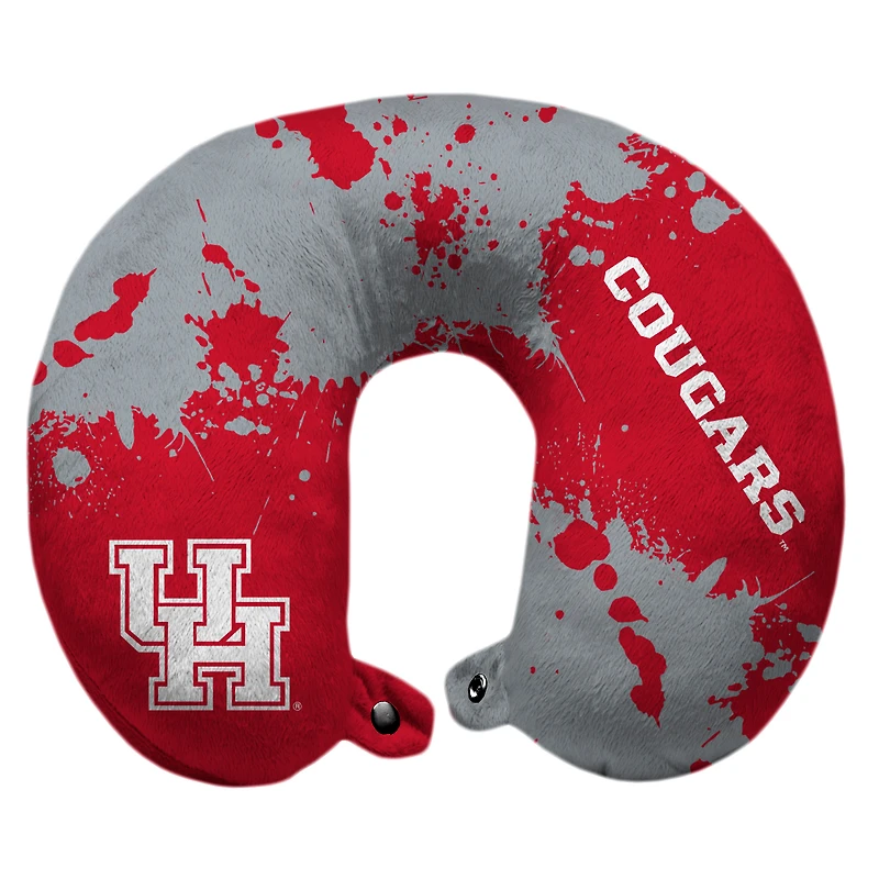 Houston Cougars 12'' x 13'' Splatter Print Polyester Travel Pillow