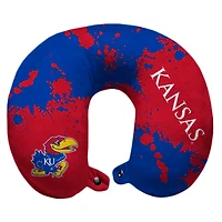 Kansas Jayhawks 12'' x 13'' Splatter Print Polyester Travel Pillow