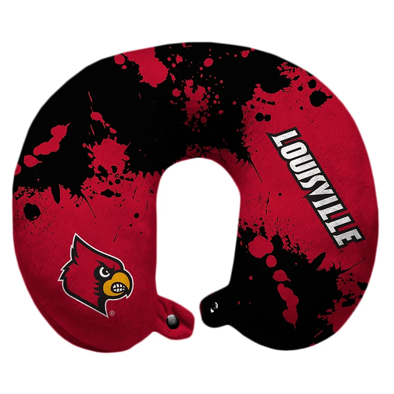 Louisville Cardinals 12'' x 13'' Splatter Print Polyester Travel Pillow