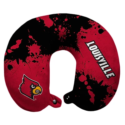 Louisville Cardinals 12'' x 13'' Splatter Print Polyester Travel Pillow