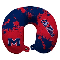 Ole Miss Rebels 12'' x 13'' Splatter Print Polyester Travel Pillow