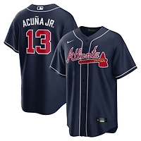 Men's Nike Ronald Acuna Jr. Navy Atlanta Braves Alternate Replica Player Name Jersey