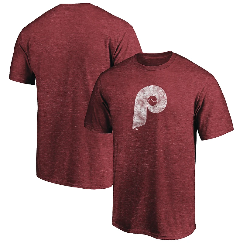 Men's Fanatics Burgundy Philadelphia Phillies True Classics Throwback Logo Tri-Blend T-Shirt
