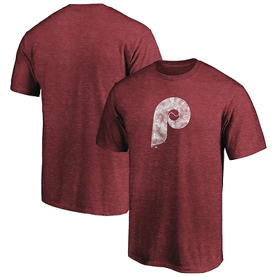 Men's Fanatics Burgundy Philadelphia Phillies True Classics Throwback Logo Tri-Blend T-Shirt