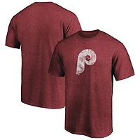 Men's Fanatics Burgundy Philadelphia Phillies True Classics Throwback Logo Tri-Blend T-Shirt