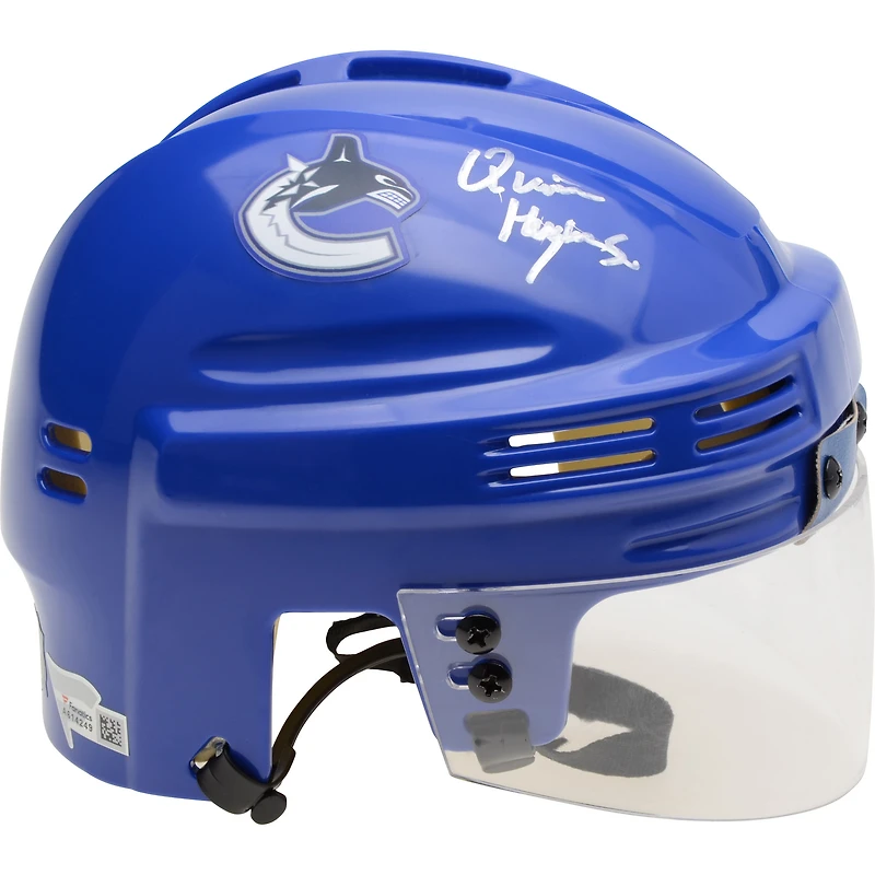 Quinn Hughes Vancouver Canucks Autographed Blue Mini Helmet
