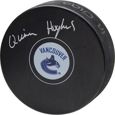 Quinn Hughes Vancouver Canucks Autographed Hockey Puck