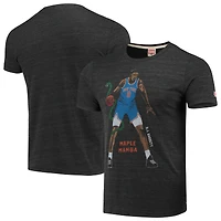 Men's RJ Barrett Heathered Charcoal New York Knicks Player Graphic Tri-Blend T-Shirt