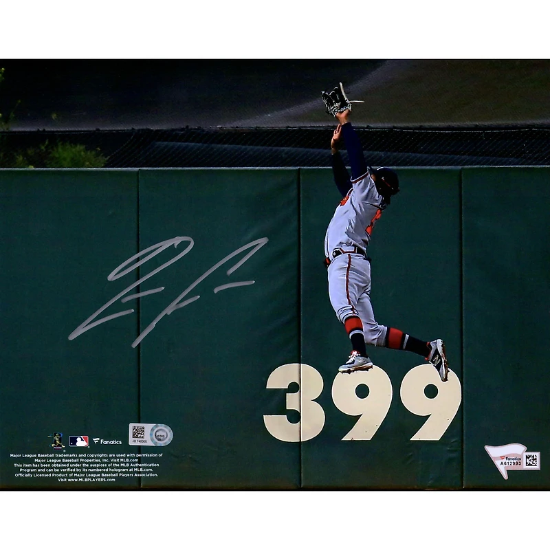 Ronald Acuna Jr. Atlanta Braves Autographed 8" x 10" Leaping Catch Photograph