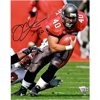Mike Alstott Tampa Bay Buccaneers Autographed 8" x 10" Red Running Photograph