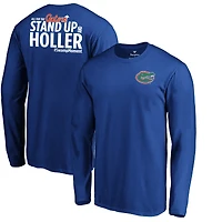 Men's Royal Florida Gators Stand Up & Holler Official Fan Long Sleeve T-Shirt