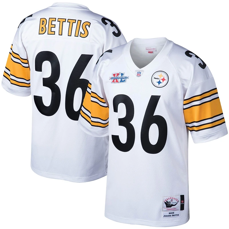 Men's Mitchell & Ness Jerome Bettis White Pittsburgh Steelers 2005 Authentic Throwback Retired Player Jersey