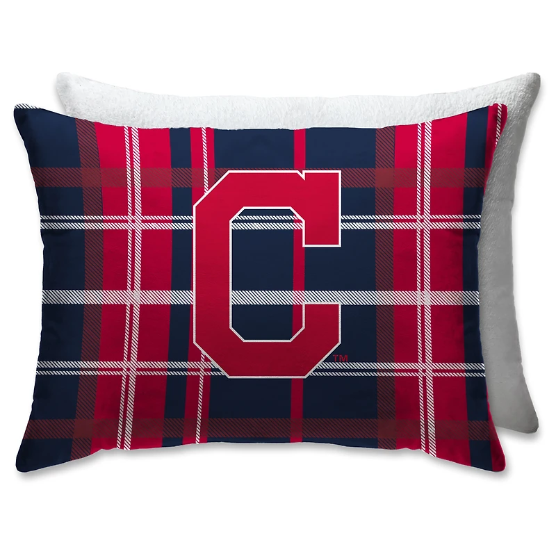 Cleveland Indians Plaid Plush Sherpa Bed Pillow