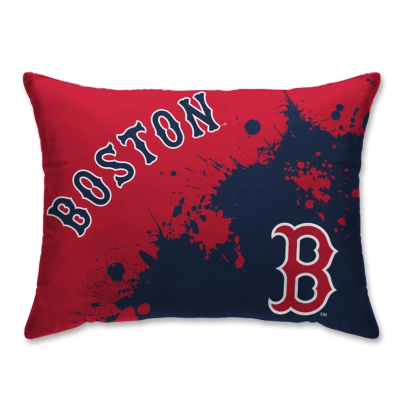 Boston Red Sox Plush Paint Splatter Bed Pillow