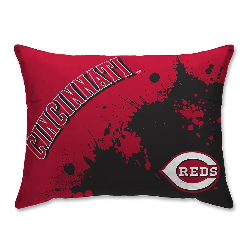 Cincinnati Reds Plush Paint Splatter Bed Pillow