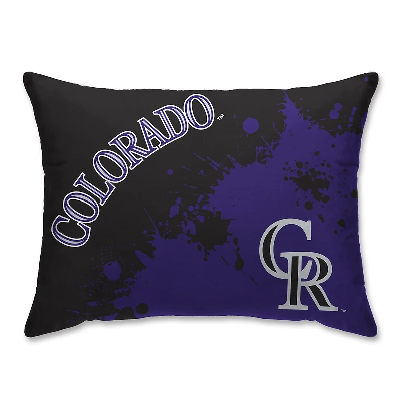Colorado Rockies Plush Paint Splatter Bed Pillow