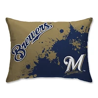 Milwaukee Brewers Plush Paint Splatter Bed Pillow