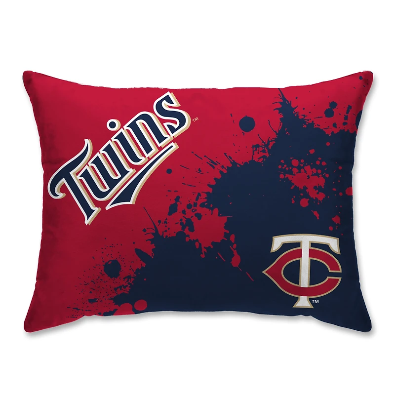 Minnesota Twins Plush Paint Splatter Bed Pillow