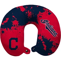 Cleveland Indians Paint Splatter Polyester Travel Pillow