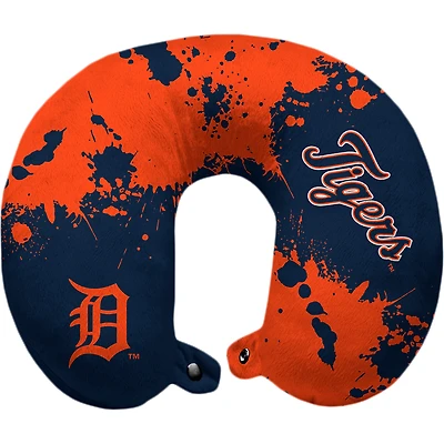 Detroit Tigers Paint Splatter Polyester Travel Pillow