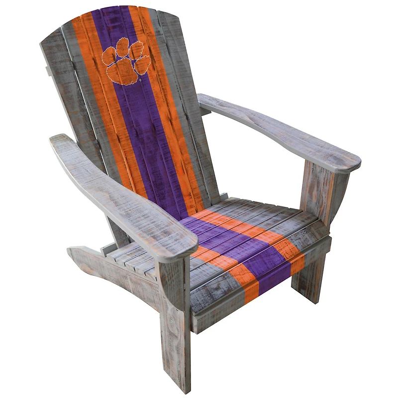 Imperial Gray Clemson Tigers Wooden Adirondack Chair