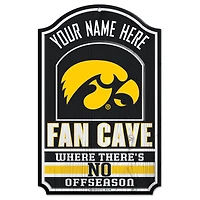 WinCraft Iowa Hawkeyes Personalized 11'' x 17'' Fan Cave Wood Sign