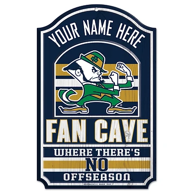 WinCraft Notre Dame Fighting Irish Personalized 11'' x 17'' Fan Cave Wood Sign