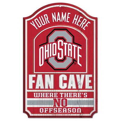 WinCraft Ohio State Buckeyes Personalized 11'' x 17'' Fan Cave Wood Sign