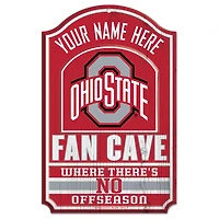 WinCraft Ohio State Buckeyes Personalized 11'' x 17'' Fan Cave Wood Sign