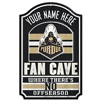 WinCraft Purdue Boilermakers Personalized 11'' x 17'' Fan Cave Wood Sign