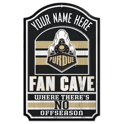 WinCraft Purdue Boilermakers Personalized 11'' x 17'' Fan Cave Wood Sign