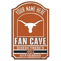 WinCraft Texas Longhorns Personalized 11'' x 17'' Fan Cave Wood Sign