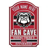 WinCraft Georgia Bulldogs Personalized 11'' x 17'' Fan Cave Wood Sign