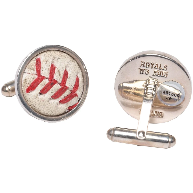 Tokens and Icons Kansas City Royals 2015 World Series Game-Used Baseball Cufflinks