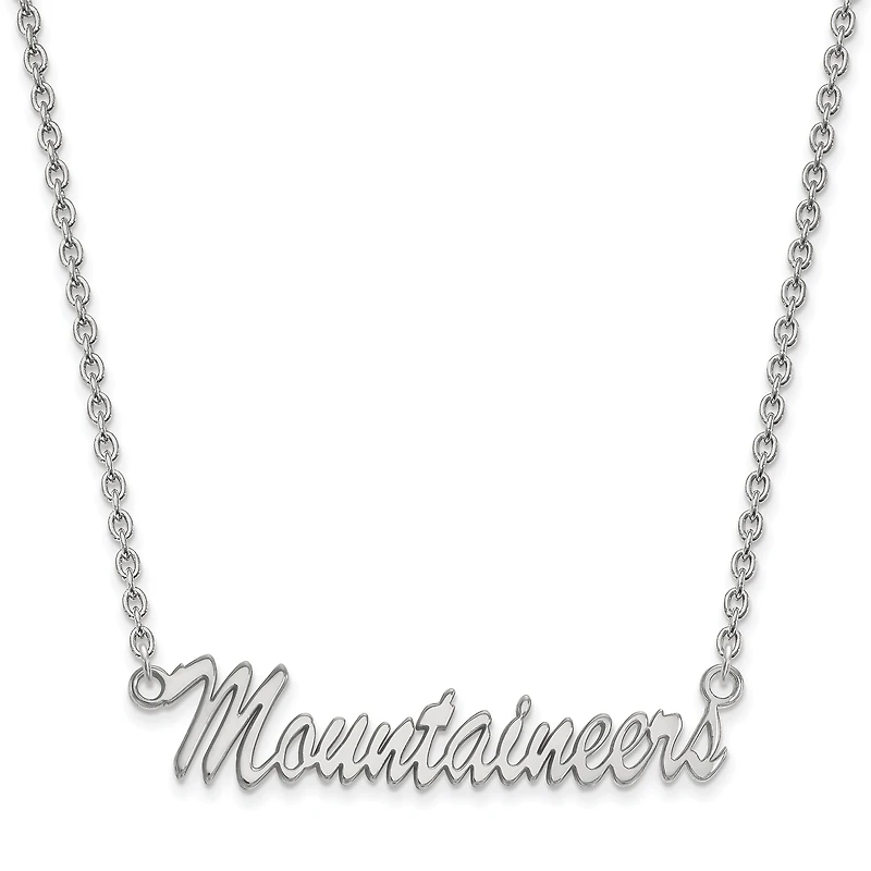 Women's West Virginia Mountaineers Sterling Silver Script Logo Necklace